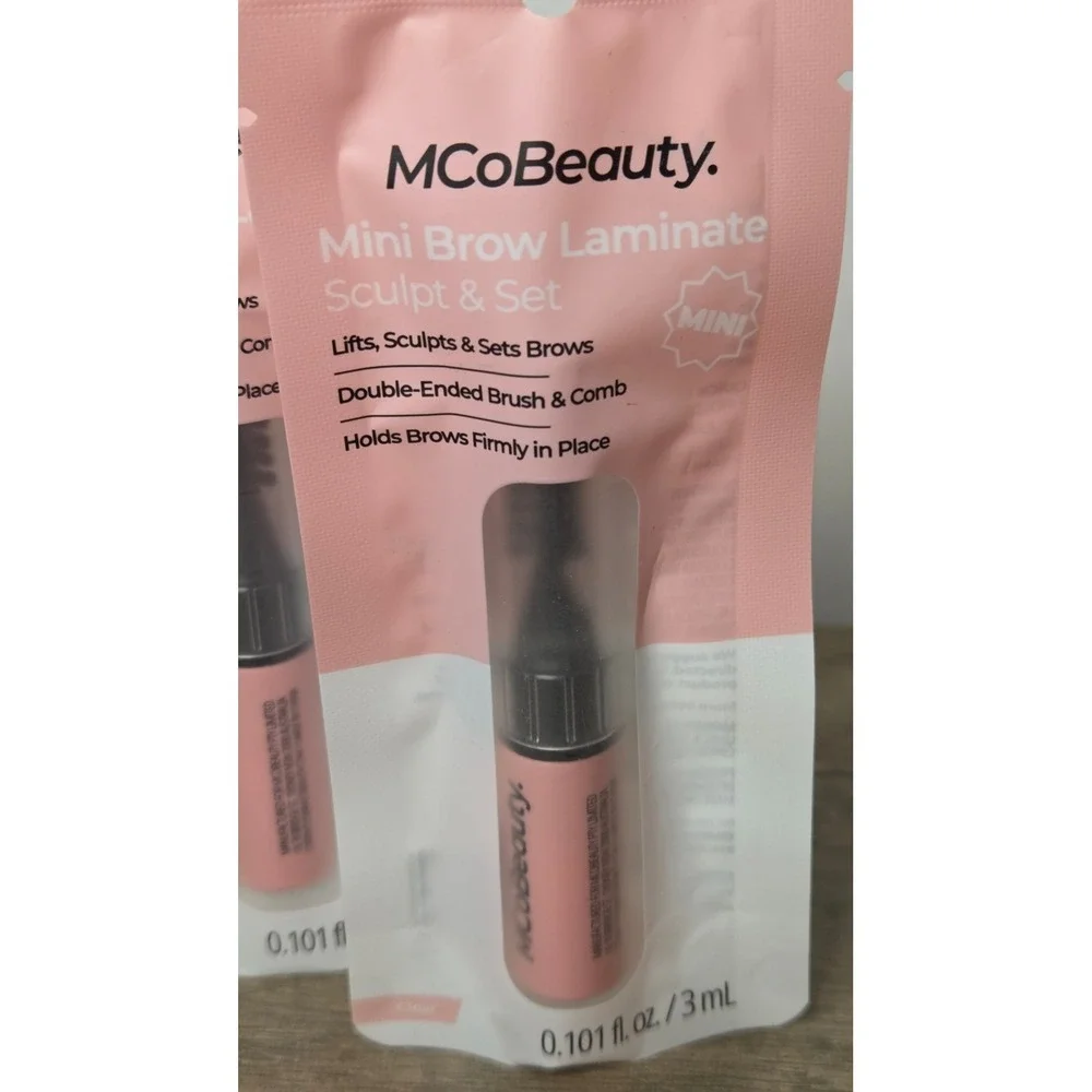 MCoBeauty Mini Brow Laminate Sculpt & Set Clear 3mL Lot of 2 New